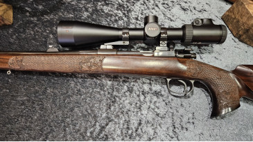 carabine à verrou calibre 7x64 crosse sculptée écailles