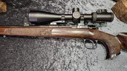 carabine à verrou calibre 7x64 crosse sculptée écailles