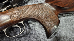 carabine à verrou calibre 7x64 crosse sculptée écailles