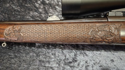 carabine à verrou calibre 7x64 crosse sculptée écailles